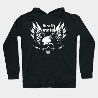 death metal skull with wings Hoodie